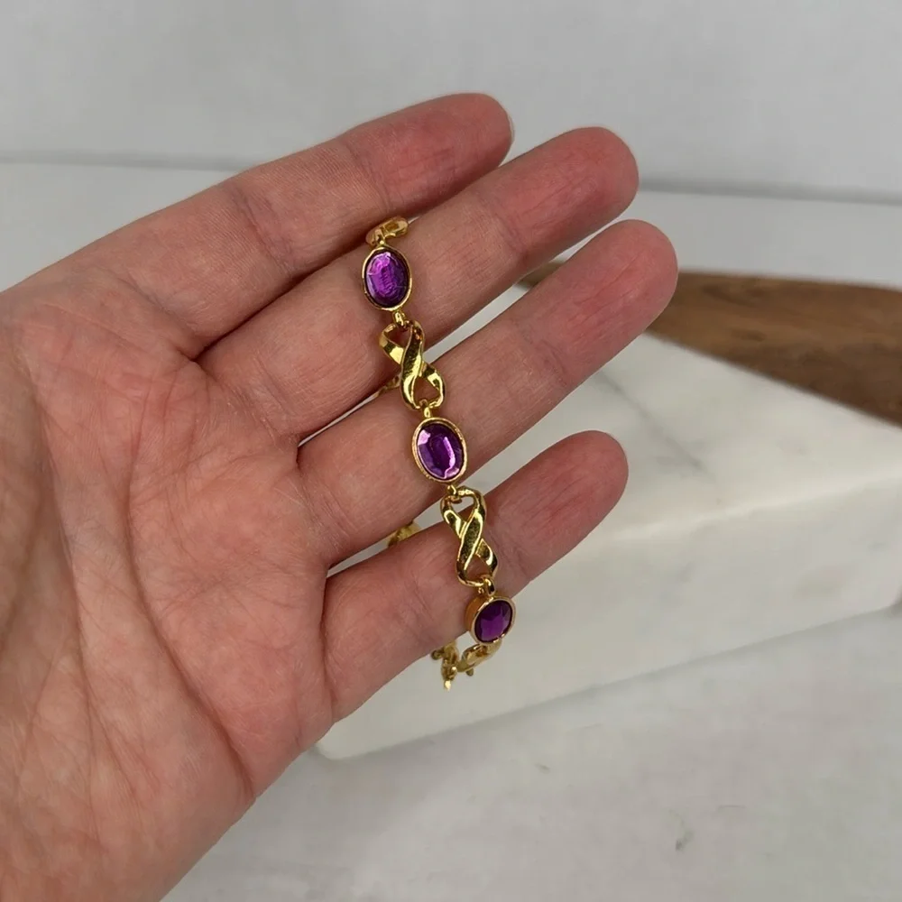 Avon Gold and Purple Women's Bracelet